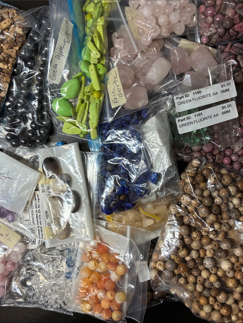 Mixed 2+ pounds of Semi-Precious gemstone Bead Lot - Assorted Colors